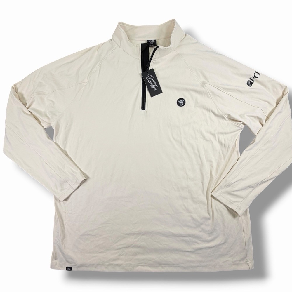 Sunday Swagger  1/4 Zip Pullover Men's 3XL XXXL Ivory Cream Golf Sweater NWT